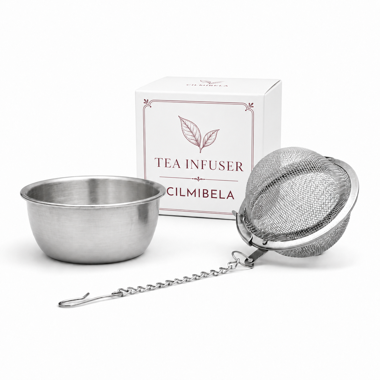 CILMIBELA tea infuser gift set with stainless steel bowl and mesh infuser